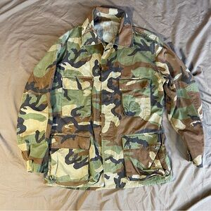 Vintage USMC Woodland Camouflage Combat Coat BDU Medium